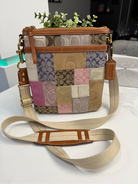 Coach Handbags - Coach Patchwork Crossbody Bag in Tan, Pink, Purple, Cream